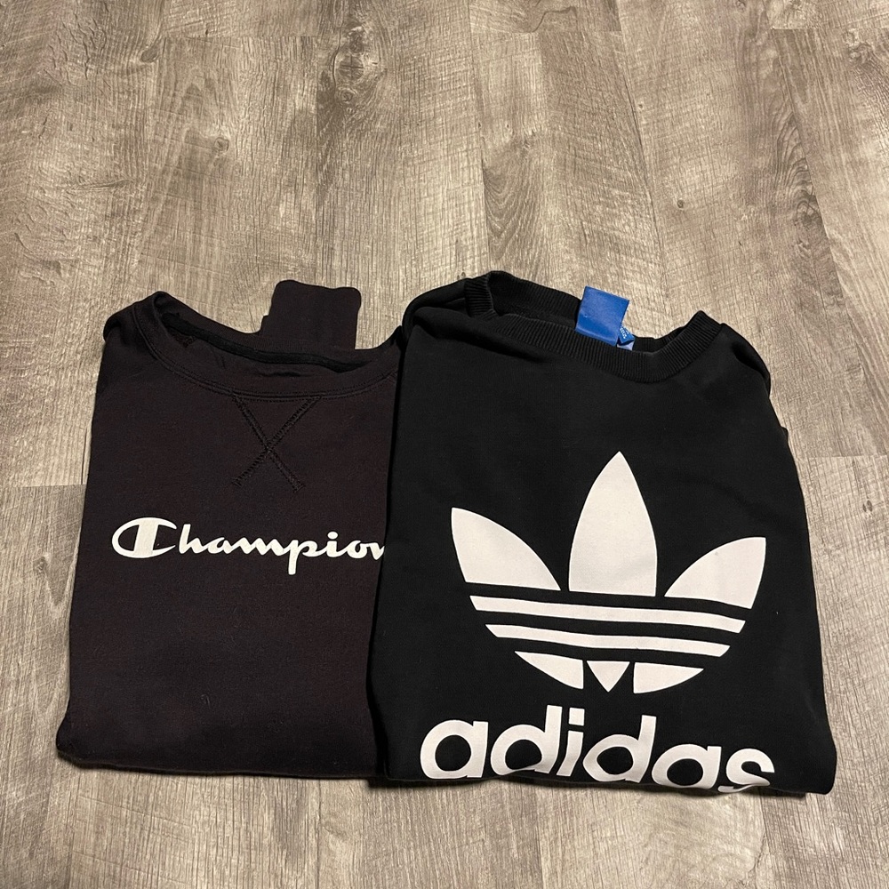 BUNDLE Women’s sweatshirts black size medium- champion and adidas